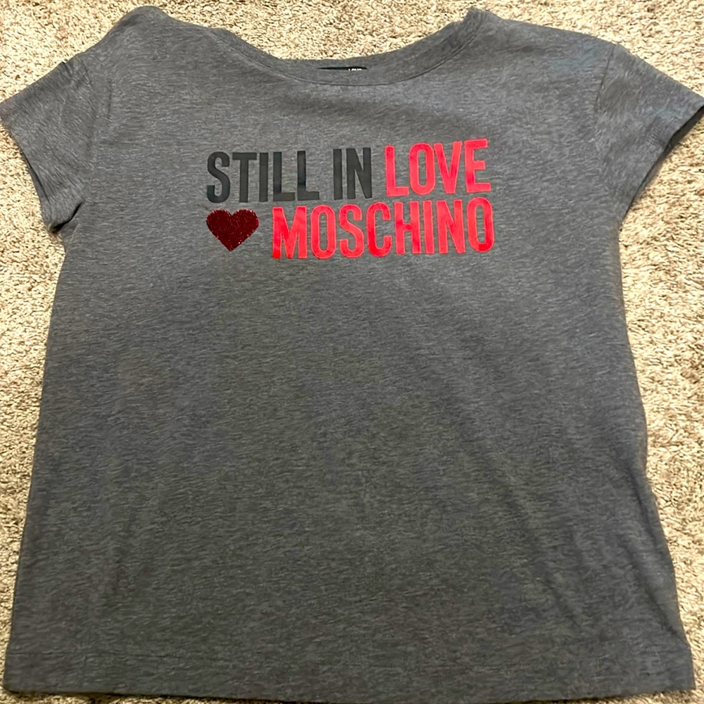 Super cute Love Moschino top with sequined red heart